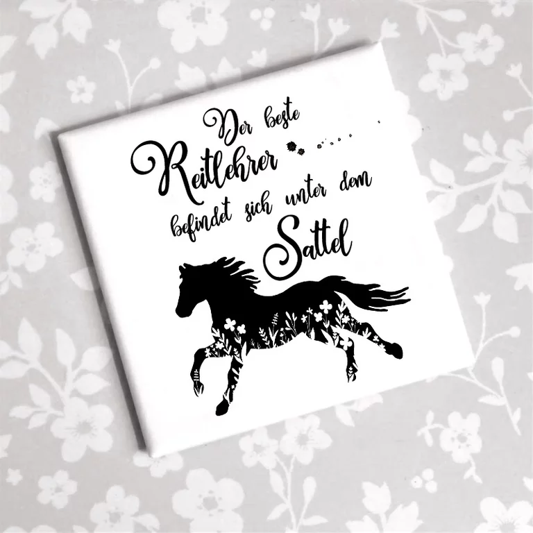 Pferdemagnet mit Reiterspruch - Geschenkidee für Reiter